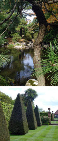 Top: Japanese Garden; bottom: King's Walk, Old Vicarage Gardens